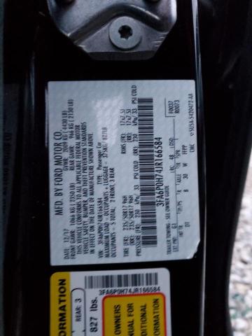 3FA6P0H74JR166584 - 2018 FORD FUSION SE BLACK photo 12