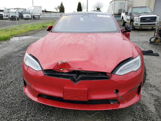 5YJSA1E57MF449733 - 2021 TESLA MODEL S Qırmızı foto 5