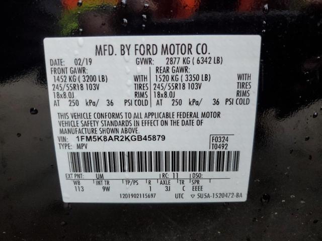 1FM5K8AR2KGB45879 - 2019 FORD EXPLORER POLICE INTERCEPTOR Schwarz Foto 14