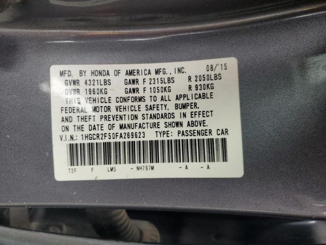 1HGCR2F50FA269623 - 2015 HONDA ACCORD SPORT GRAY photo 13