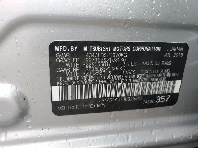 JA4AR3AU7JU025849 - 2018 MITSUBISHI OUTLANDER ES SILVER photo 13