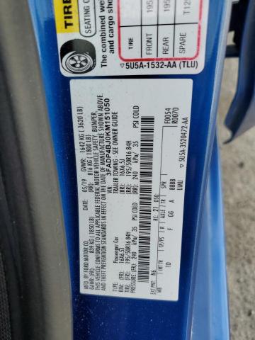 3FADP4BJ0KM151050 - 2019 FORD FIESTA SE BLUE photo 12