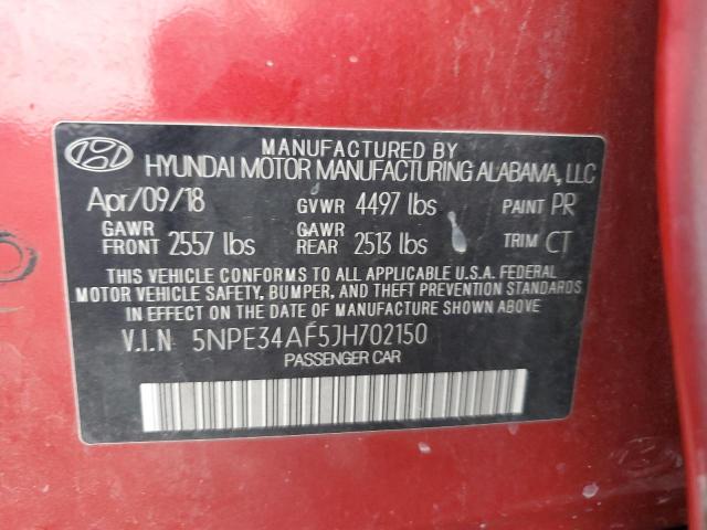 5NPE34AF5JH702150 - 2018 HYUNDAI SONATA SPORT BURGUNDY photo 13