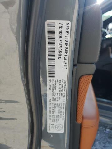 1C4RJFDJ7LC370035 - 2020 JEEP GRAND CHER SRT-8 GRAY photo 14