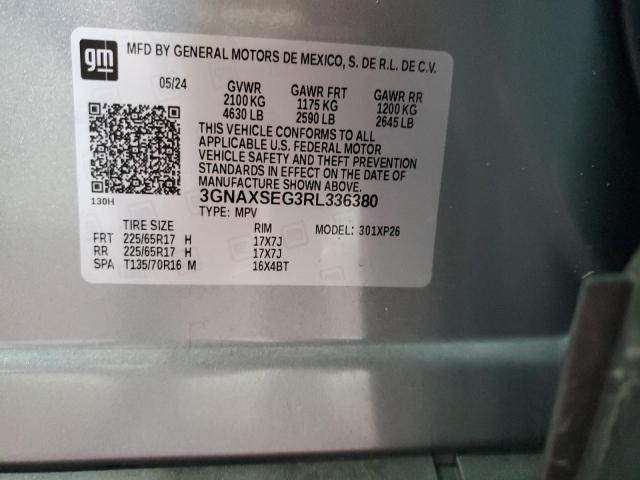 3GNAXSEG3RL336380 - 2024 CHEVROLET EQUINOX LS ვერცხლისფერი ფოტო 14