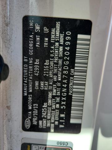 5XXGN4A78DG204990 - 2013 KIA OPTIMA EX WHITE photo 12