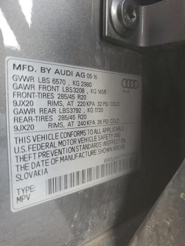 WA1LAAF77HD018871 - 2017 AUDI Q7 PREMIUM PLUS Сірий фото 13
