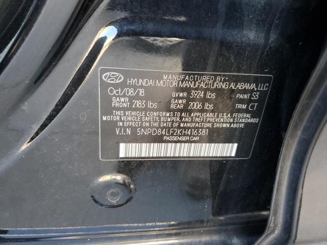 5NPD84LF2KH416381 - 2019 HYUNDAI ELANTRA SEL BLACK photo 12