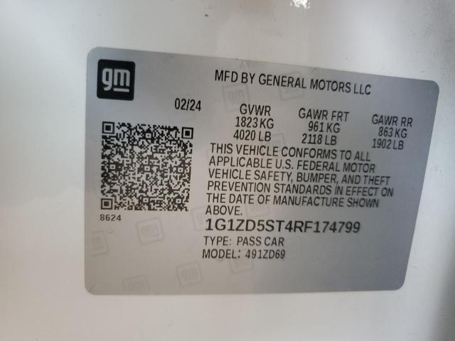 1G1ZD5ST4RF174799 - 2024 CHEVROLET MALIBU LT Weiß Foto 13