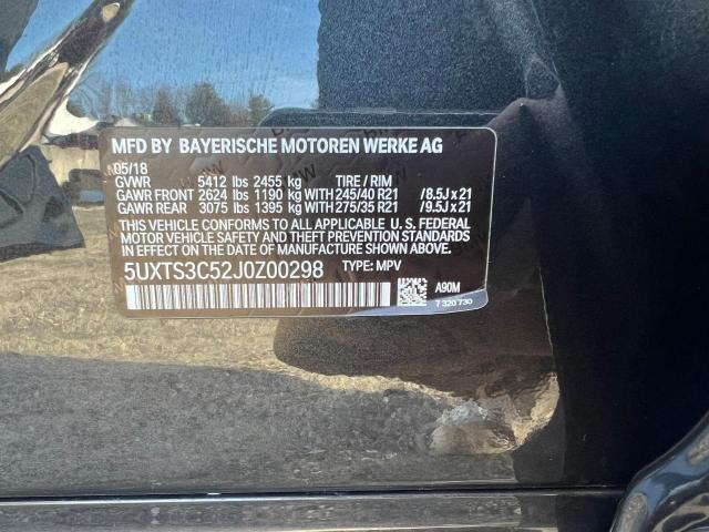 5UXTS3C52J0Z00298 - 2018 BMW X3 XDRIVEM40I GRAY photo 10