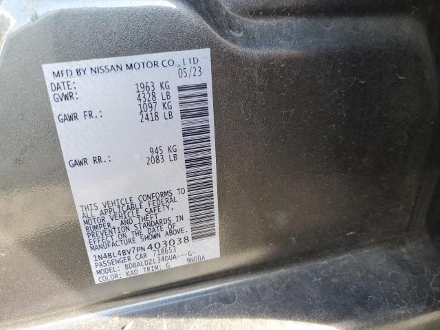 1N4BL4BV7PN403038 - 2023 NISSAN ALTIMA S GRAY photo 12