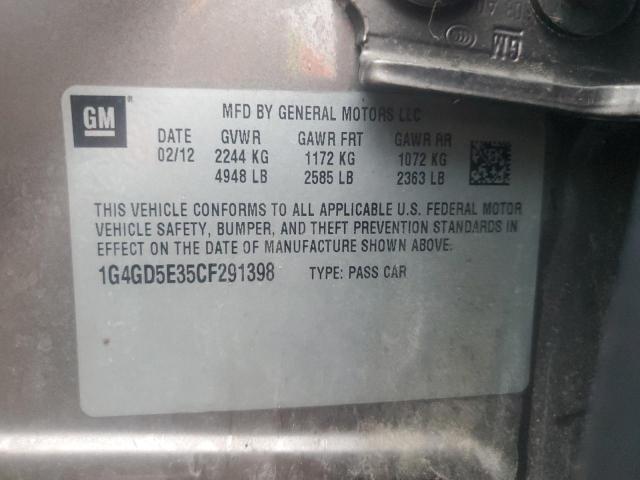 1G4GD5E35CF291398 - 2012 BUICK LACROSSE PREMIUM Grau Foto 12