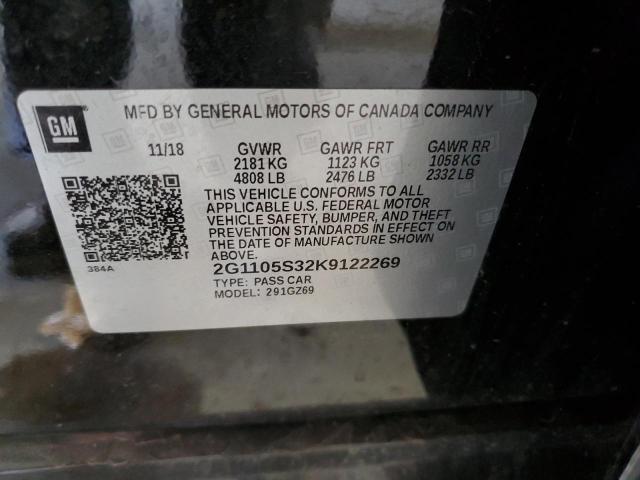 2G1105S32K9122269 - 2019 CHEVROLET IMPALA PREMIER 黑色 照片 12