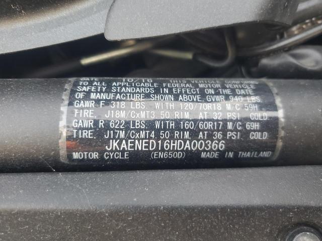 JKAENED16HDA00366 - 2017 KAWASAKI EN650 D BLACK photo 9