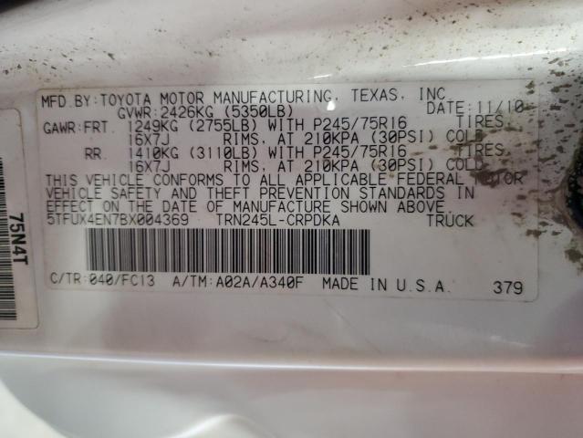 5TFUX4EN7BX004369 - 2011 TOYOTA TACOMA ACCESS CAB Ақ фото 12