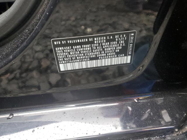 3VW4T7AJXHM313829 - 2017 VOLKSWAGEN JETTA GLI BLACK photo 12