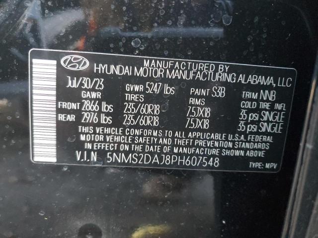 5NMS2DAJ8PH607548 - 2023 HYUNDAI SANTA FE SEL BLACK photo 14