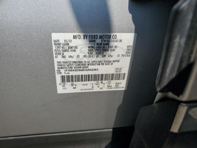 1FM5K8D84DGA62363 - 2013 FORD EXPLORER XLT ვერცხლისფერი ფოტო 13