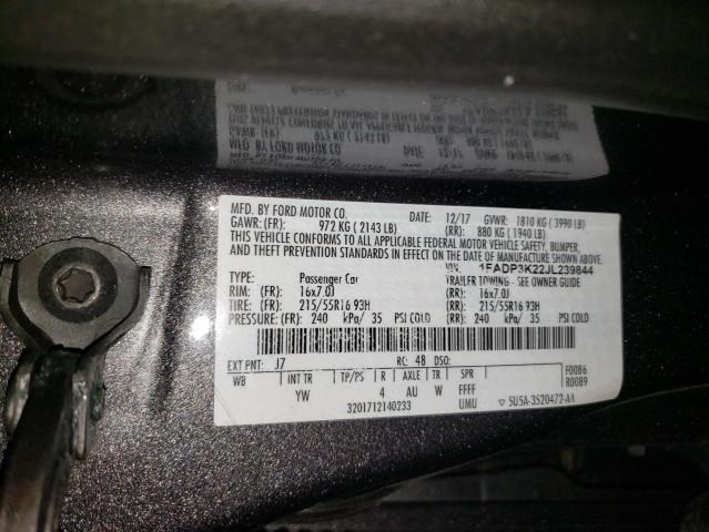 1FADP3K22JL239844 - 2018 FORD FOCUS SE GRAY photo 13