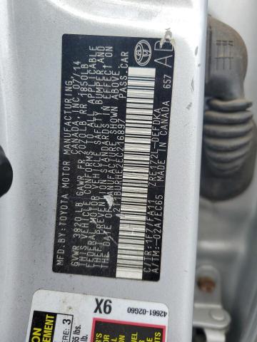 2T1BURHE2EC216897 - 2014 TOYOTA COROLLA L 银色 照片 13