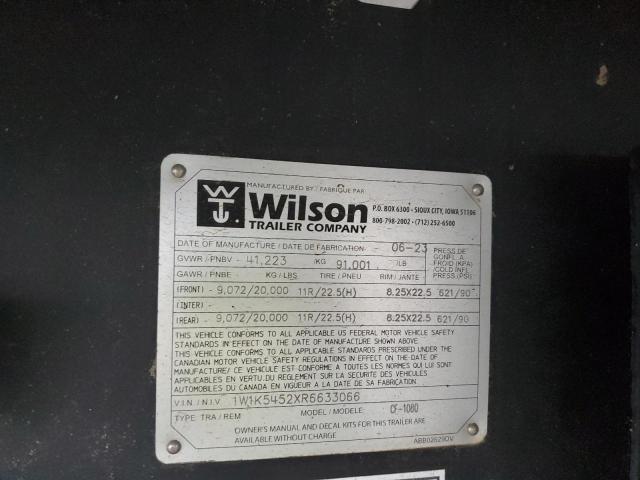 1W1K5452XR6633066 - 2024 WILSON TRAILER SILVER photo 10