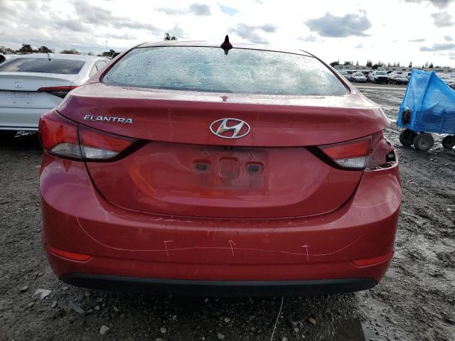 KMHDH4AE8GU484980 - 2016 HYUNDAI ELANTRA SE RED photo 6