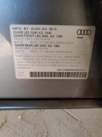 WA1LFAFP8FA032214 - 2015 AUDI Q5 PREMIUM PLUS GRAY photo 12