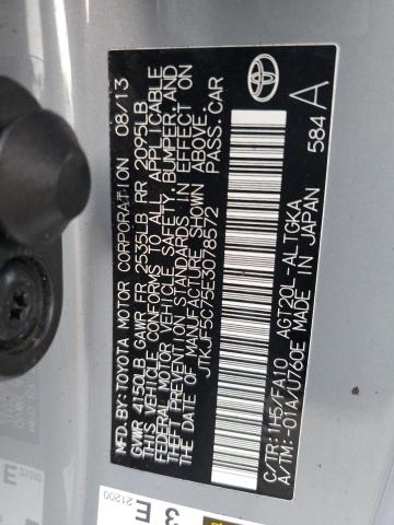 JTKJF5C75E3078572 - 2014 TOYOTA SCION TC 灰色 照片 13