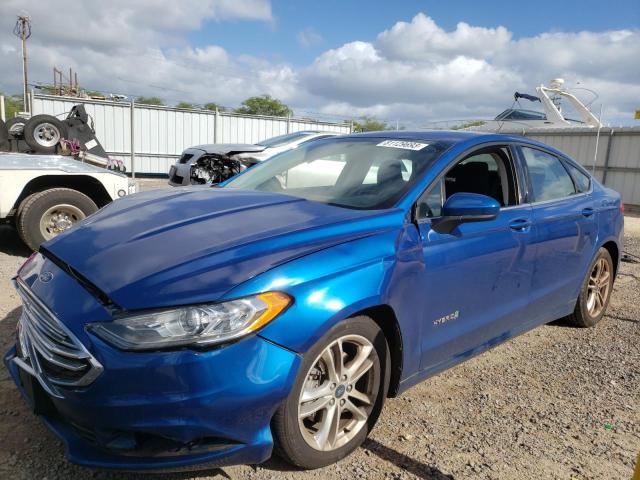 3FA6P0LU9JR273241 - 2018 FORD FUSION SE HYBRID BLUE photo 1