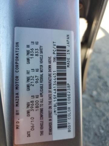 JM1BL1SF4A1344451 - 2010 MAZDA 3 I SILVER photo 12