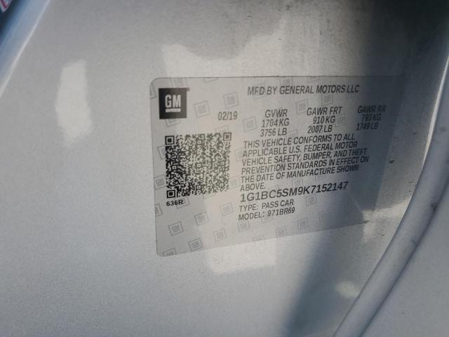 1G1BC5SM9K7152147 - 2019 CHEVROLET CRUZE LS Gümüş foto 12