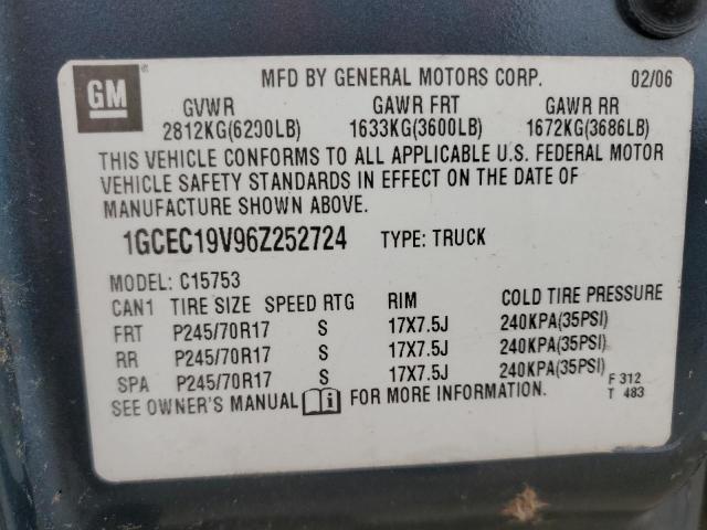 1GCEC19V96Z252724 - 2006 CHEVROLET SILVERADO C1500 TWO TONE photo 12