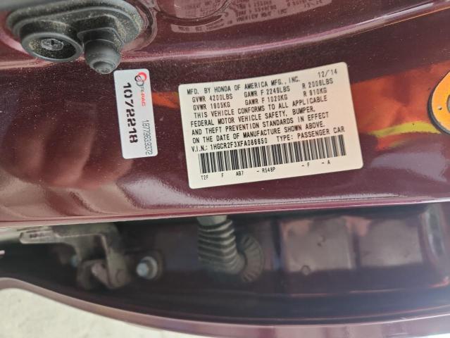 1HGCR2F3XFA086650 - 2015 HONDA ACCORD LX ბურგუნდია ფოტო 13