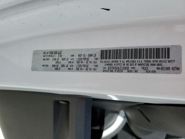 3C6TRVDG4LE122032 - 2020 RAM PROMASTER 2500 HIGH Weiß Foto 13