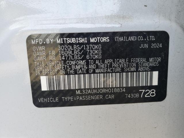 ML32AUHJ0RH018834 - 2024 MITSUBISHI MIRAGE ES Ağ foto 12