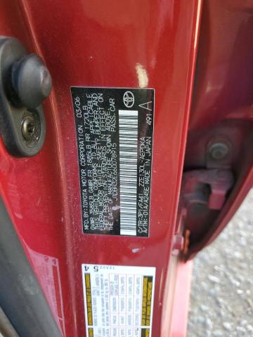 JTDBR32E660078915 - 2006 TOYOTA COROLLA CE RED photo 12