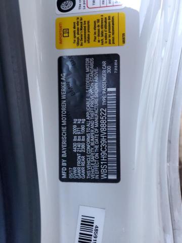 WBS1H9C39HV888522 - 2017 BMW M2 WHITE photo 12