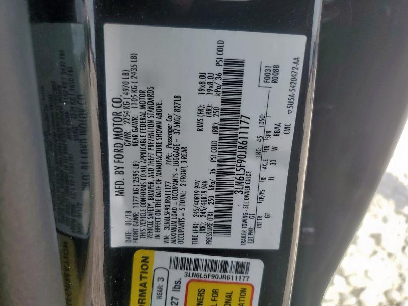 3LN6L5F90JR611177 - 2018 LINCOLN MKZ RESERVE Qara foto 13