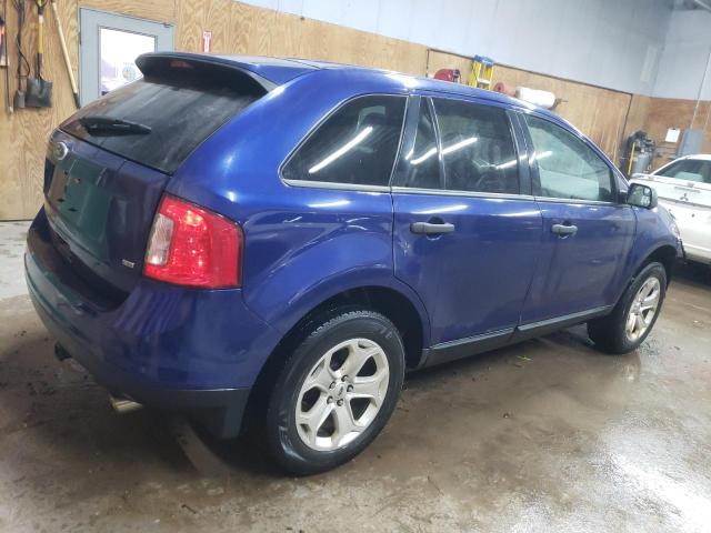 2FMDK4GC9EBA03015 - 2014 FORD EDGE SE BLUE photo 3