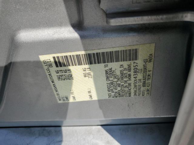 1N4AL2AP3CN438057 - 2012 NISSAN ALTIMA BASE SILVER photo 12