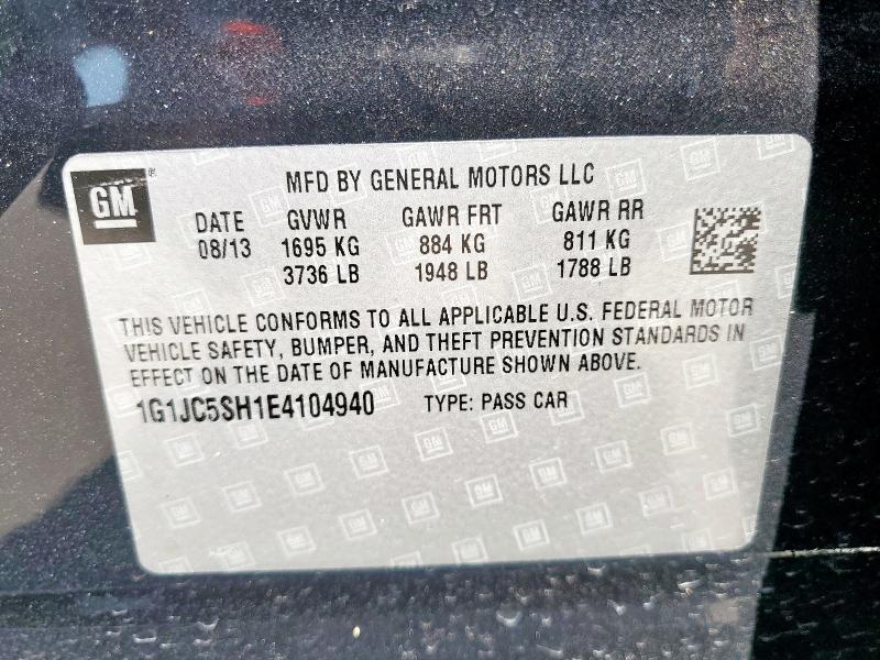 1G1JC5SH1E4104940 - 2014 CHEVROLET SONIC LT 黑色 照片 13