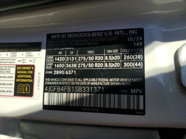 4JGFB4FB1SB331371 - 2025 MERCEDES-BENZ GLE 350 4MATIC WHITE photo 13