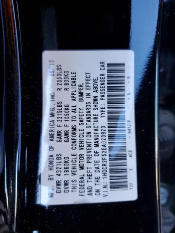 1HGCR2F52EA020920 - 2014 HONDA ACCORD SPORT BLACK photo 12