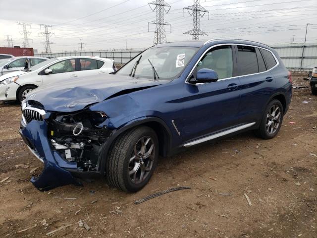 5UXTY5C06M9G33443 - 2021 BMW X3 XDRIVE30I BLUE photo 1