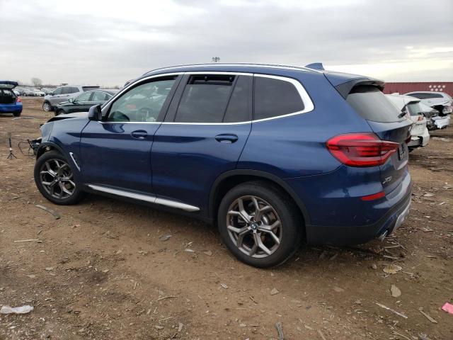 5UXTY5C06M9G33443 - 2021 BMW X3 XDRIVE30I BLUE photo 2