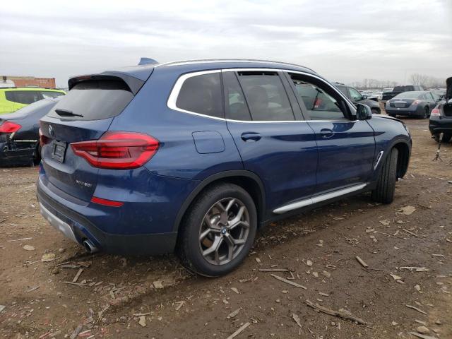 5UXTY5C06M9G33443 - 2021 BMW X3 XDRIVE30I BLUE photo 3