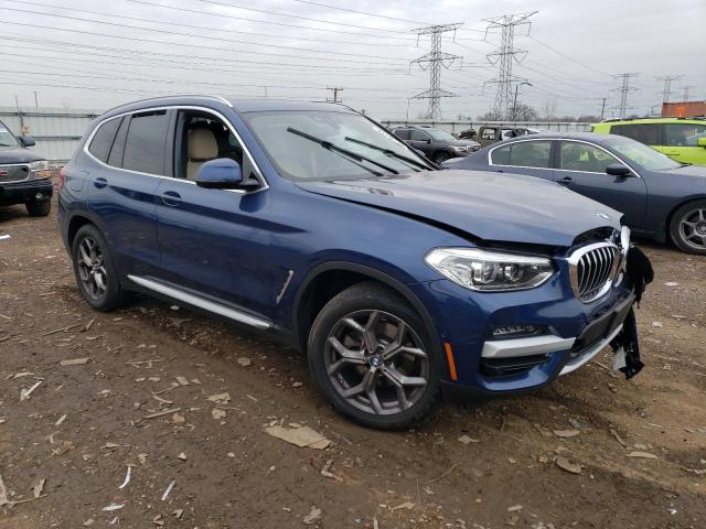 5UXTY5C06M9G33443 - 2021 BMW X3 XDRIVE30I BLUE photo 4