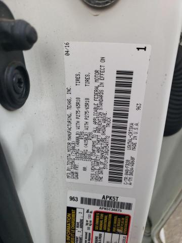 5TFUY5F10GX549772 - 2016 TOYOTA TUNDRA DOUBLE CAB SR/SR5 WHITE photo 12