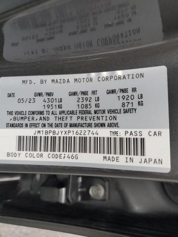 JM1BPBJYXP1622744 - 2023 MAZDA 3 GRAY photo 12