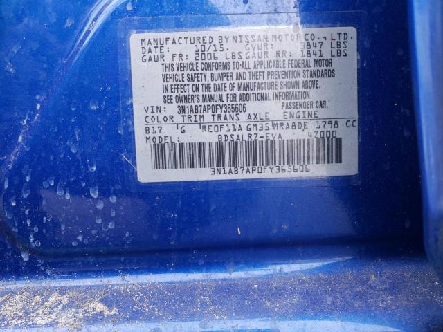 3N1AB7AP0FY365606 - 2015 NISSAN SENTRA S BLUE photo 12